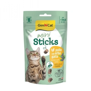 Gimcat Mini Sticks Kedi Otlu ve Tavuklu Kedi Ödül Maması 50 Gr