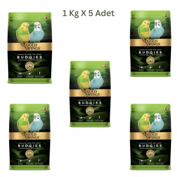 Gold Wings Premium Muhabbet Kuşu Yemi 1 Kg X 5 Adet