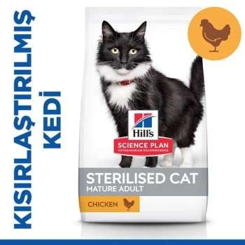 Hills Mature Sterilised Tavuklu Kısırlaştırılmış Yaşlı Kedi Maması 1.5 Kg