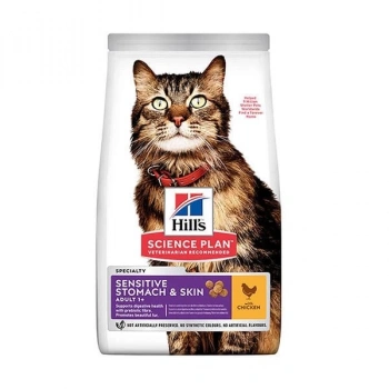 Hills Sensitive Skin Deri Tüy ve Sindirim Hassasiyeti için Yetişkin Kedi Maması 1.5 Kg