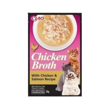 Inaba Ciao Chicken Broth Tavuk Sulu ve Somonlu Kedi Çorbası 50 Gr