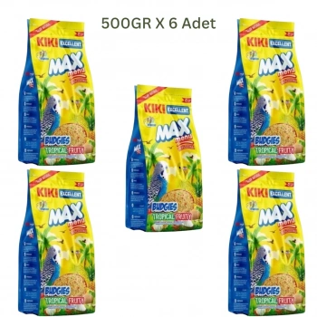 Kiki Excellent Max Menu Tropikal Meyveli Muhabbet Kuşu Yemi 6x 500 Gr
