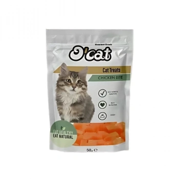 O Cat Tavuk Eti Küpleri Kurutulmuş Kedi Ödül Maması 50 Gr