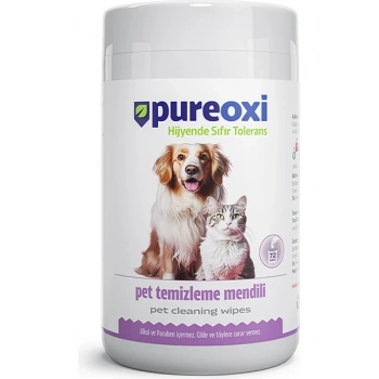 Pureoxi Kedi Köpek Hijyenik Temizleme Mendili 72li