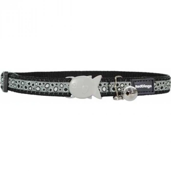 Red Dingo Bedrock Desenli Kedi Boyun Tasması Siyah 12 Mm