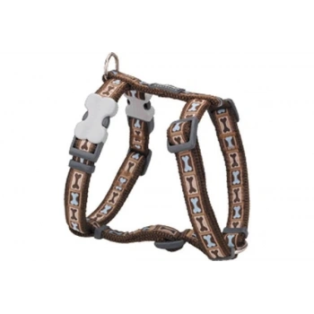 Red Dingo Bone Yard Desenli Köpek Göğüs Tasması Kahverengi 12 Mm
