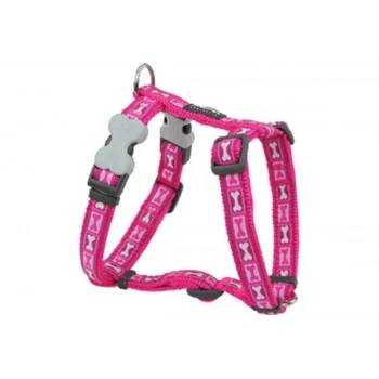 Red Dingo Bone Yard Desenli Köpek Göğüs Tasması Pembe 25 Mm