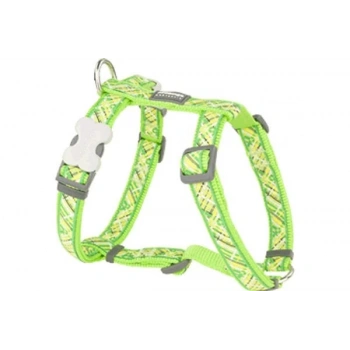 Red Dingo Flanno Desenli Köpek Göğüs Tasması Lime 25 Mm