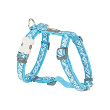 Red Dingo Flanno Desenli Köpek Göğüs Tasması Turkuaz 20 Mm