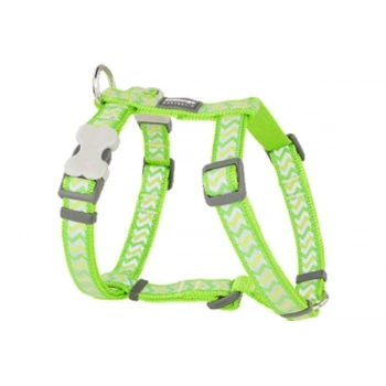 Red Dingo Reflektörlü Ziggy Desenli Köpek Göğüs Tasması Lime 25 Mm