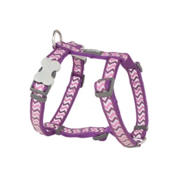 Red Dingo Reflektörlü Ziggy Desenli Köpek Göğüs Tasması Mor 25 Mm Xlarge