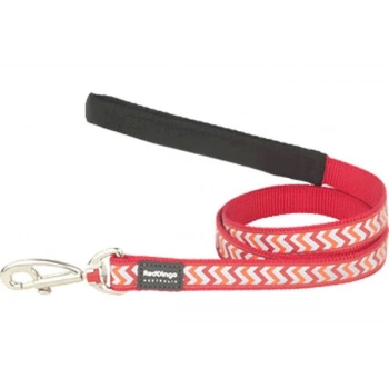 Red Dingo Reflektörlü Ziggy Desenli Köpek Uzatma Tasması Kırmızı 12 Mm