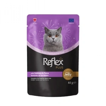 Reflex Plus Jöle İçinde Somonlu ve Ton Balıklı Pouch Yetişkin Konserve Kedi Maması 85 Gr