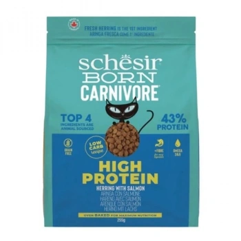 Schesir Born Carnivore Somonlu ve Ringa Balıklı Yetişkin Kedi Maması 255 Gr