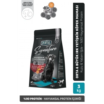 Signature Kuzulu Orta ve Büyük Irk Yetişkin Köpek Maması 3 Kg