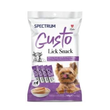Spectrum Gusto Dana Etli ve Tatlı Patatesli Sıvı Yetişkin Köpek Ödül Maması 4x15 Gr