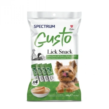 Spectrum Gusto Hindi Ördek Etli ve Ispanaklı Sıvı Yetişkin Köpek Ödül Maması 4x15 Gr