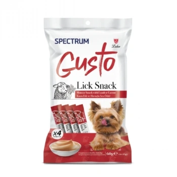 Spectrum Gusto Kuzu Etli ve Havuçlu Sıvı Yetişkin Köpek Ödül Maması 4x15 Gr