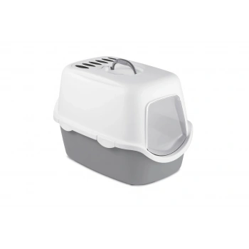 Stefanplast Cathy Filtreli Kapalı Kedi Tuvaleti Beyaz/Gri 56x40x40 Cm