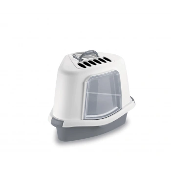 Stefanplast Sprint Corner Plus Kapalı Kedi Tuvaleti Beyaz/Gri 56x40x14 Cm