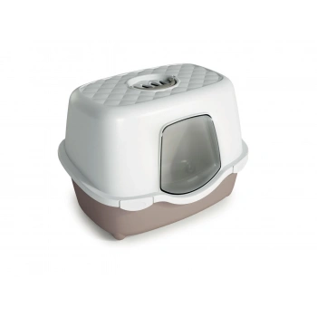 Stefanplast Tres Chic Karbon Filtreli Kapalı Kedi Tuvaleti Beyaz/Bej 56x39x39 Cm