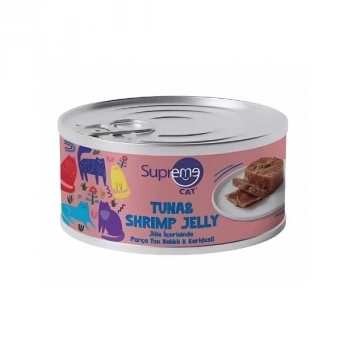 Supreme Cat Jöle İçerisinde Ton Balıklı ve Karidesli Yetişkin Kedi Konservesi 85 Gr