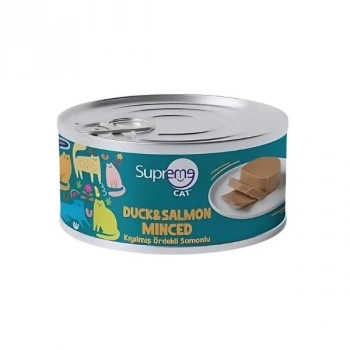 Supreme Cat Kıyılmış Ördekli ve Somonlu Yetişkin Konserve Kedi Maması 85 Gr