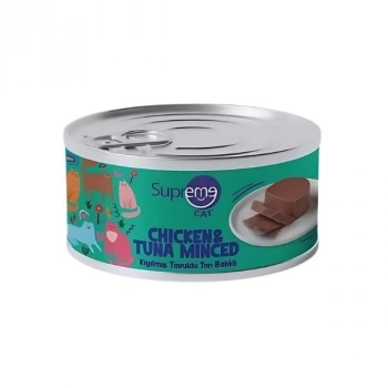Supreme Cat Kıyılmış Tavuklu ve Ton Balıklı Yetişkin Konserve Kedi Maması 85 Gr