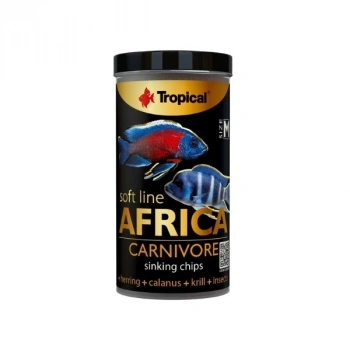 Tropical Softline Africa Carnivore Afrika Balıkları için Batan Yumuşak Taneli Cips Balık Yemi 100 Ml 52 Gr