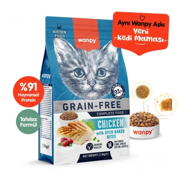 Wanpy Tavuklu Tahılsız Yavru Kedi Maması 1.5 Kg