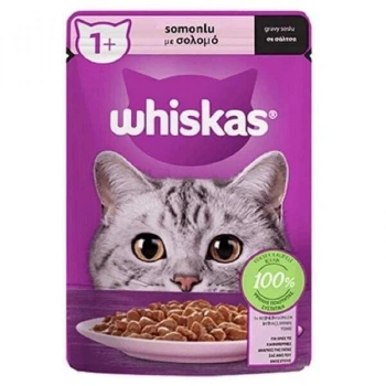 Whiskas Pouch Sos İçerisinde Somonlu Yetişkin Konserve Kedi Maması 85 Gr