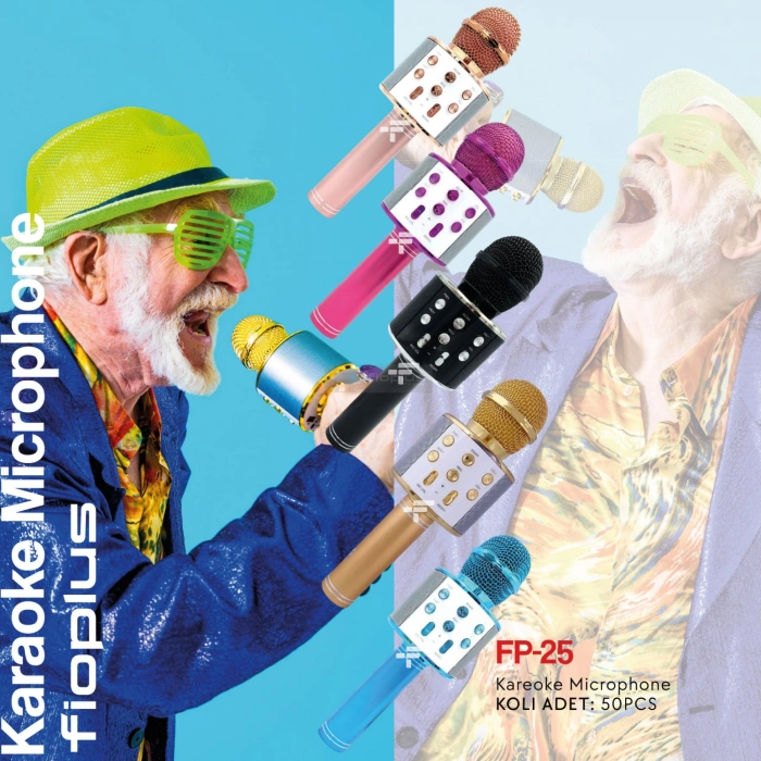 Fioplus FP25 Karaoke Mİkrofon Pembe