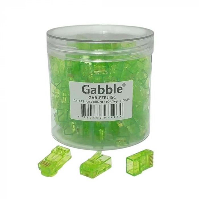 Gabble Renkli GAB-EZRJ45C EZ-RJ45 Yeşil Delikli Yeni Nesil Konnektör