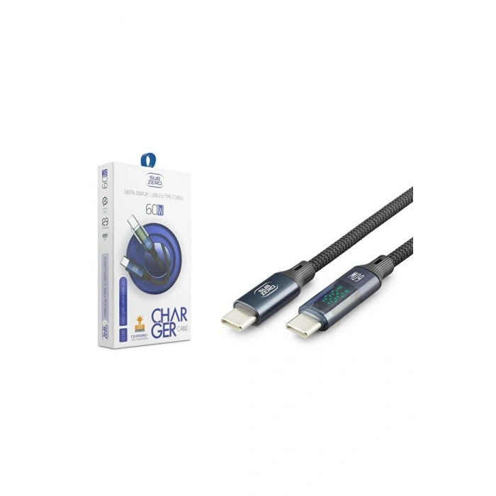CL150 60W PD Type-C Type-C Led Göstergeli Hasır Hızlı Şarj Data Kablosu