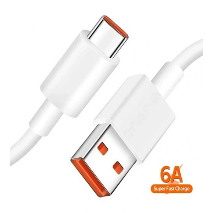 Fioplus FP03 6A Amper Type-C Xiaomi Huawei Samsung Oppo Uyumlu Hızlı Şarj ve Data Kablo 1MT