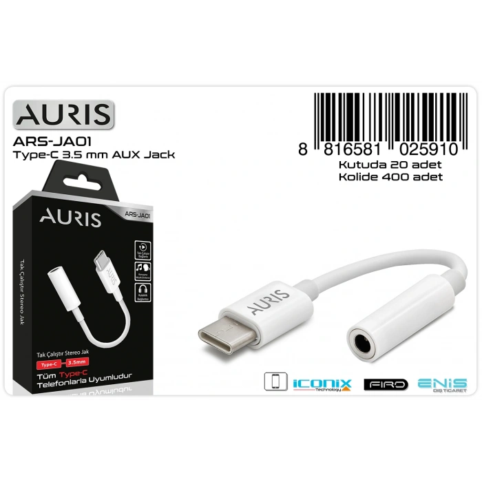 Auris ARS-JA01 Type-C to Aux Dönüştürücü