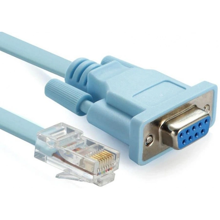 RJ45 To RS232 9 Pin CAT5E 6 Çevirici Dönüştürücü Adaptör Ethernet Kablosu