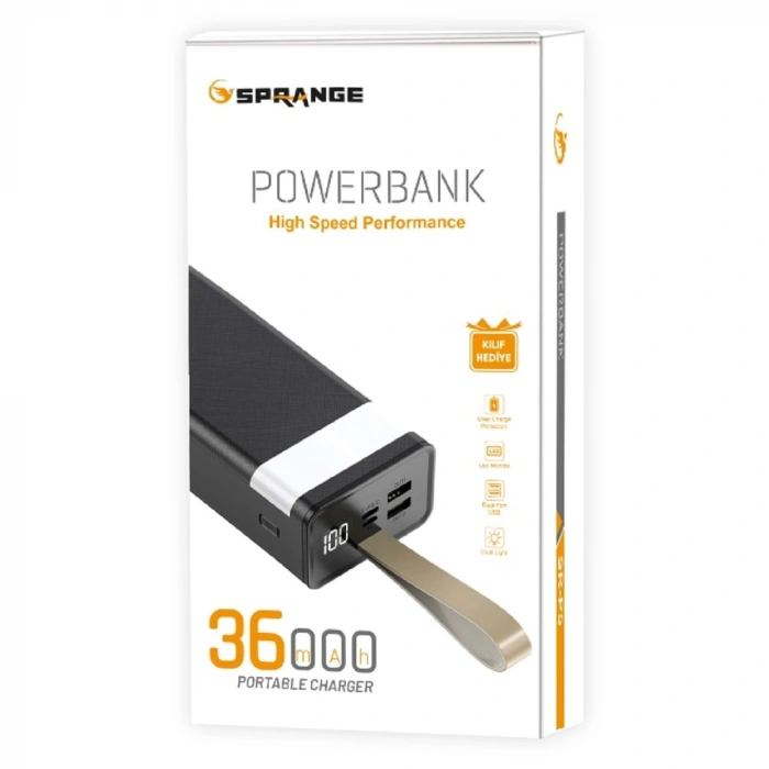 SPRANGE SR-P5 GÖSTERGELİ 36000MAH TYPE-C POWERBANK