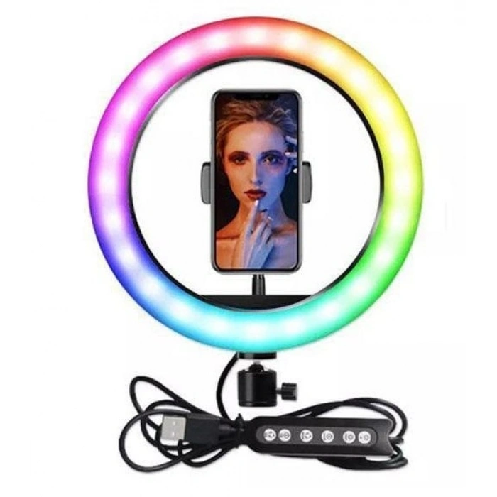 İvotech RGB Led Yumuşak Halka Işık MJ33 (200cm Işık Ayağı Dahil)