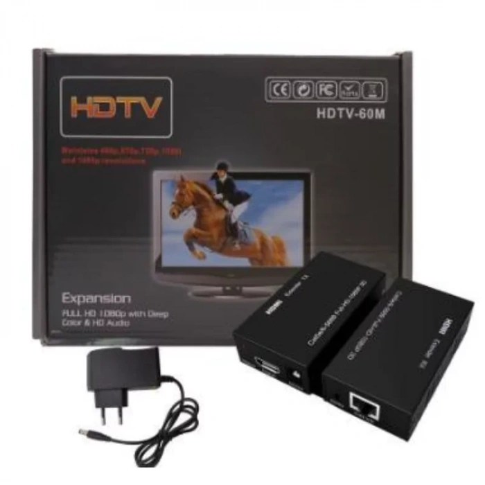 HDTV CAT5/CAT6 HDMI UZATICI Derin Renk ve HD Ses Özellikli Full HD 1080p
