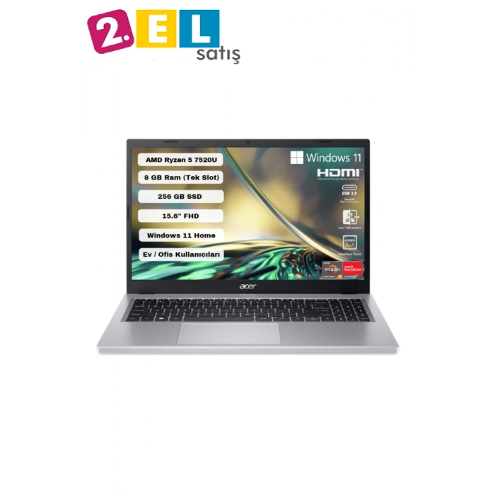 Acer Aspire 3 A315-24p Ryzen 5 7200u 8gb 256 Gb 15.6 Notebook (İKİNCİ EL)