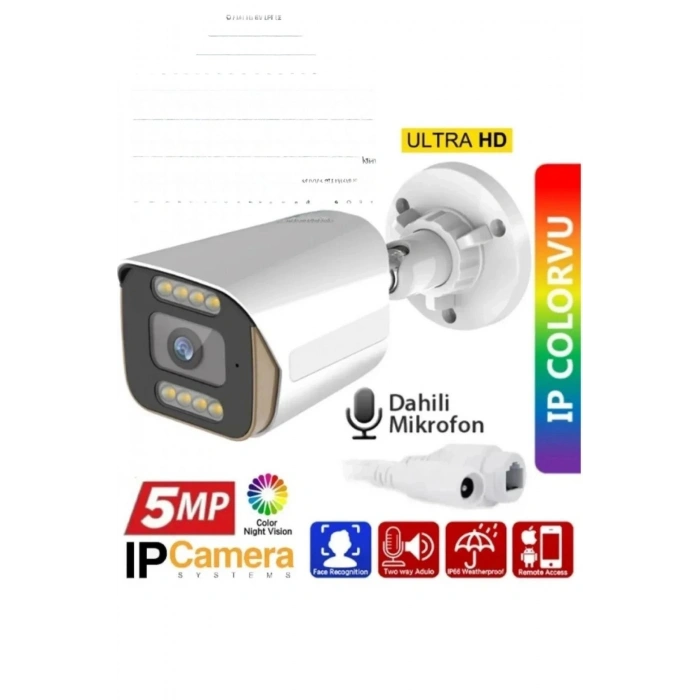 EgeTeck EGT-201 5MP SESLİ IP Bullet PoE 3.6MM Network Kamera Gece-Gündüz Renkli Görüntü