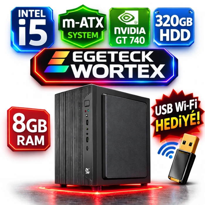 EGETECK Wortex i5 3470 8GB RAM 320GB HDD 4GB GT740 128 BİT Bilgisayar Kasası (WGT8320)