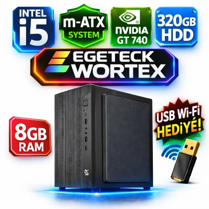 EGETECK Wortex i5 3470 8GB RAM 320GB HDD 4GB GT740 128 BİT Bilgisayar Kasası (WGT8320)