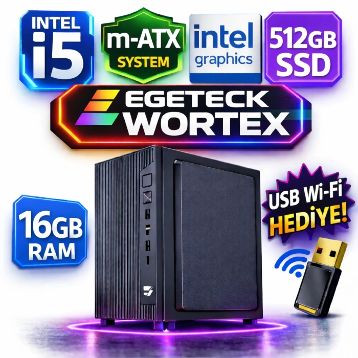 EGETECK Wortex i5 3470 16GB RAM 512GB SSD İntel Hd Graphics Bilgisayar Kasası (Wi16512)