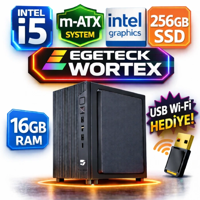 EGETECK Wortex i5 3470 16GB RAM 256GB SSD İntel Hd Graphics Bilgisayar Kasası (Wi16256)