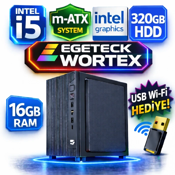 EGETECK Wortex i5 3470 16GB RAM 320GB HDD İntel Hd Graphics Bilgisayar Kasası (Wi16320)