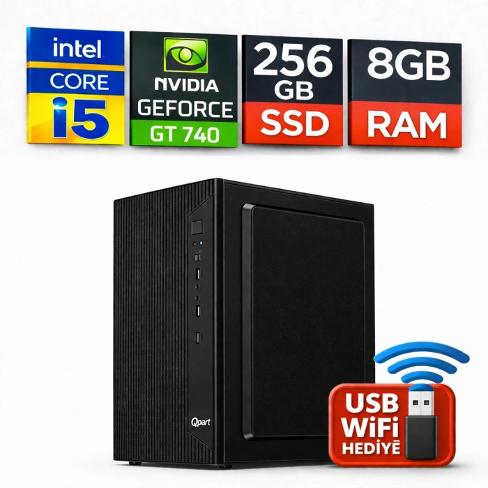 EGETECK Wortex i5 3470 8GB RAM 256GB SSD 4GB GT740 128 BİT Bilgisayar Kasası (WGT8256)