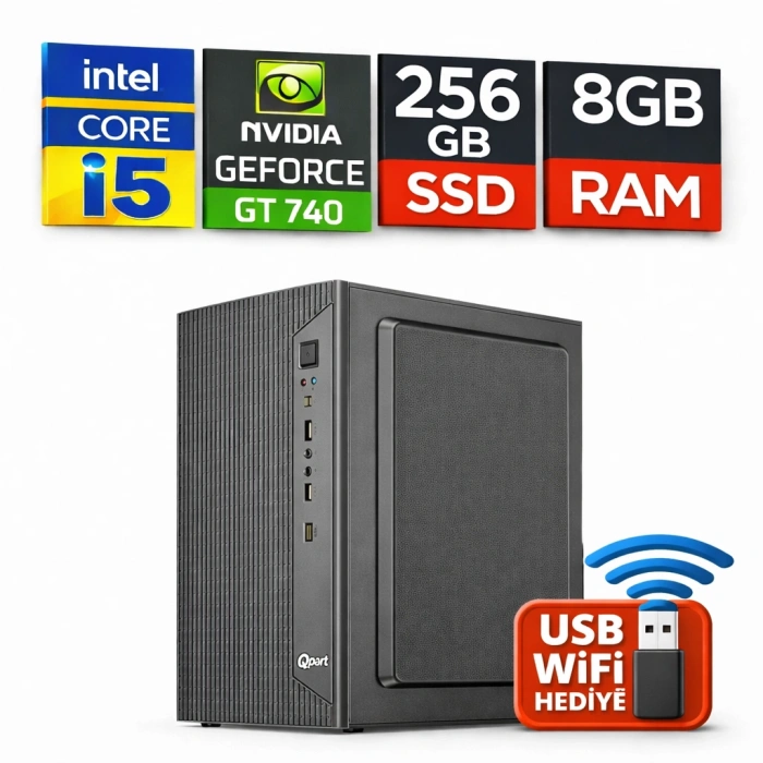 EGETECK Wortex i5 3470 8GB RAM 256GB SSD 4GB GT740 128 BİT Bilgisayar Kasası (WGT8256)