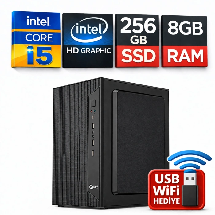 EGETECK Wortex i5 3470 8GB RAM 256GB SSD İntel Hd Graphics Bilgisayar Kasası (Wi8256)